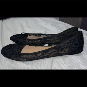 Black laced silhouette flats